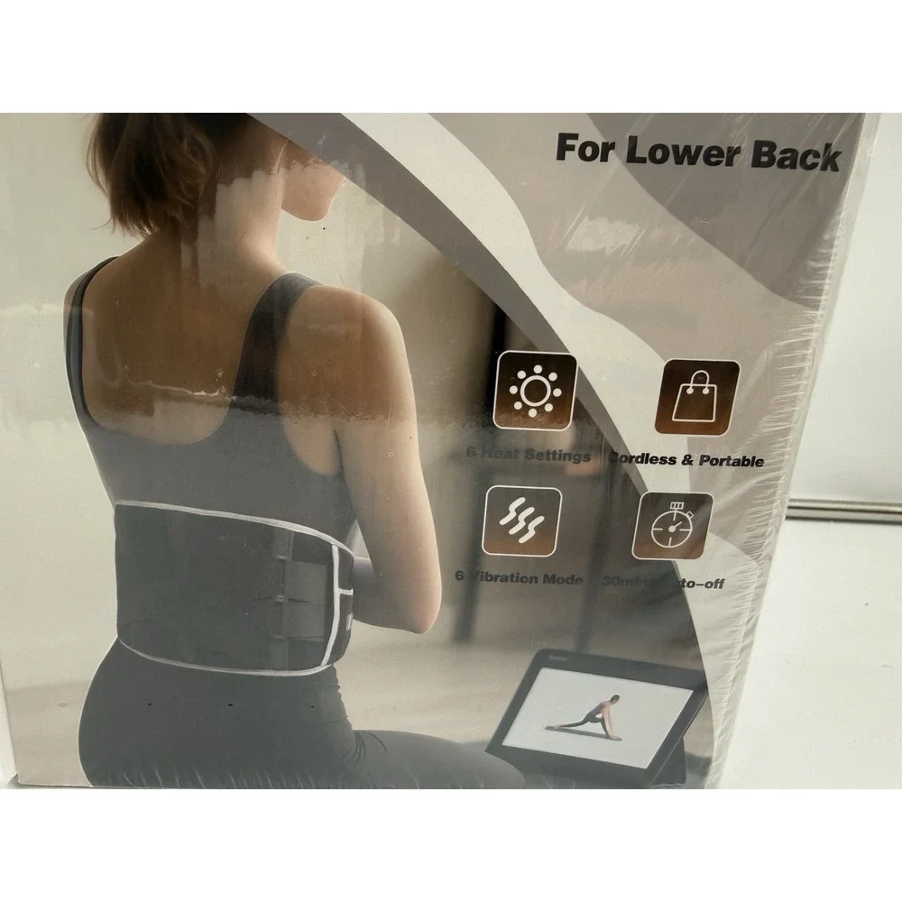 Cordless Heating Pad with Massager for Back Pain Relief, Portable Lower Back ...